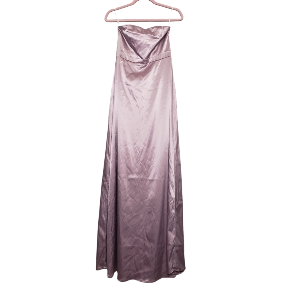 Lulus strapless satin gown light purple small - Picture 2 of 6